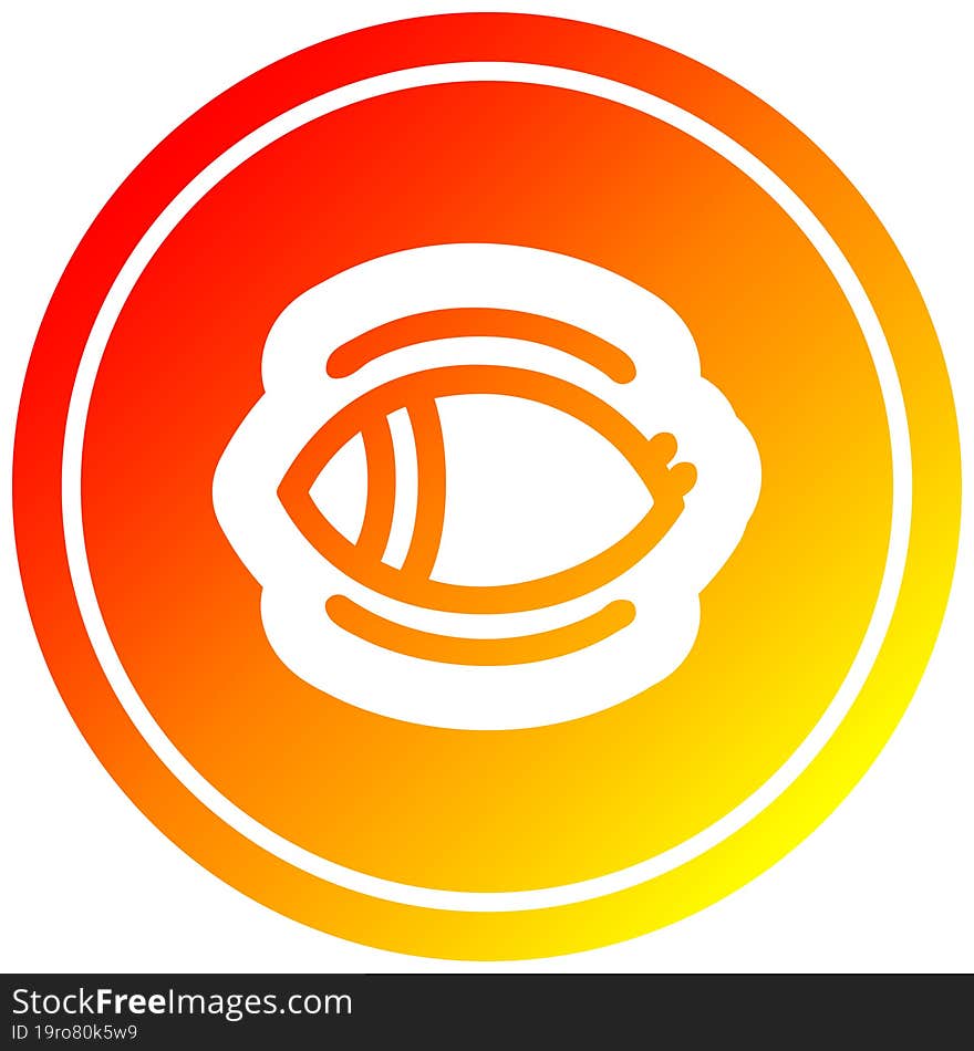 staring eye circular in hot gradient spectrum