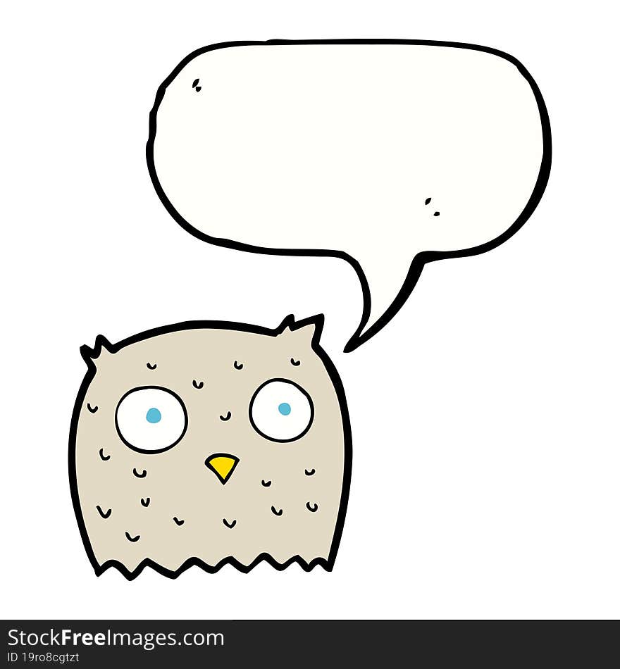 cartoon owl with speech bubble