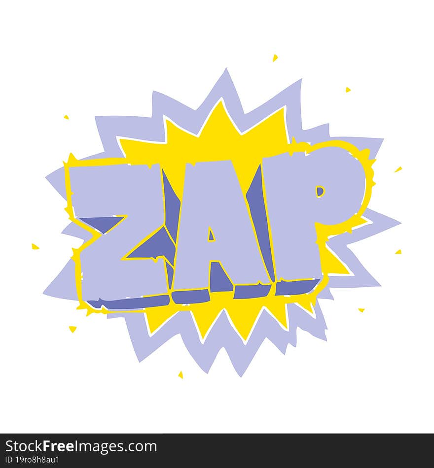 flat color illustration of zap explosion sign. flat color illustration of zap explosion sign