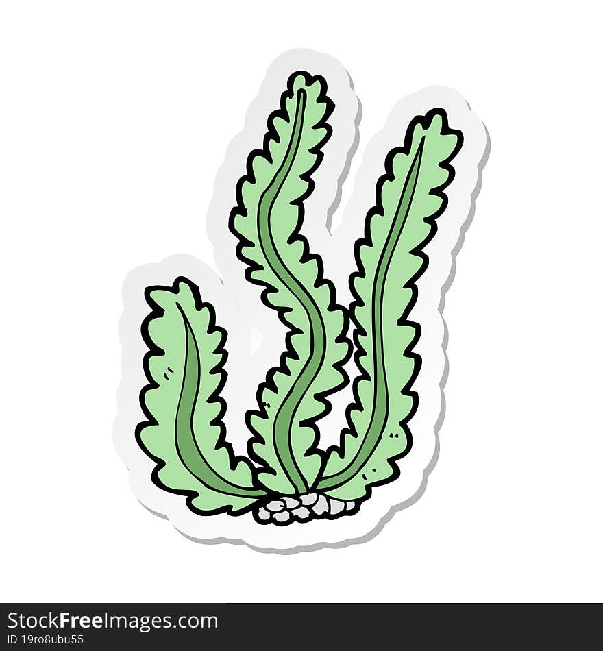 sticker of a cartoon seaweed