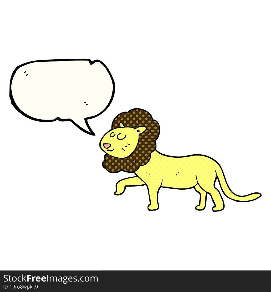 comic book speech bubble cartoon lion