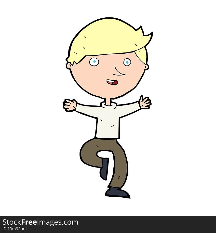 Cartoon Excited Man