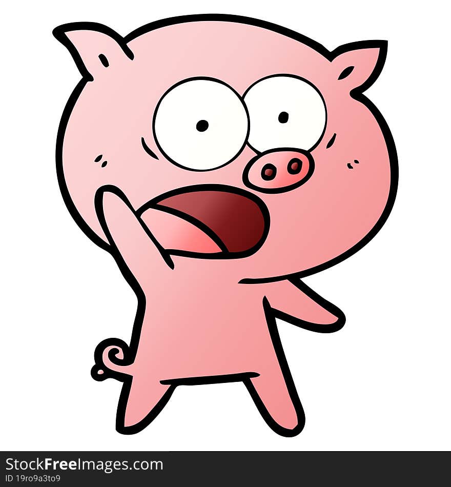 cartoon pig shouting. cartoon pig shouting