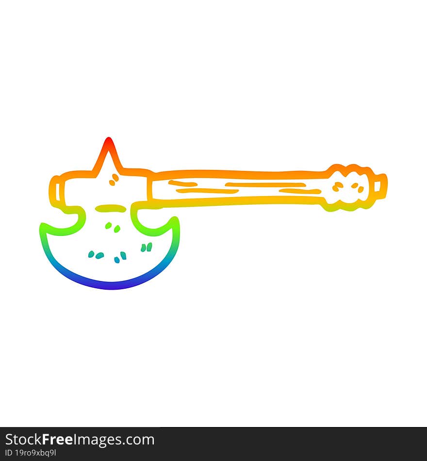 rainbow gradient line drawing cartoon golden axe