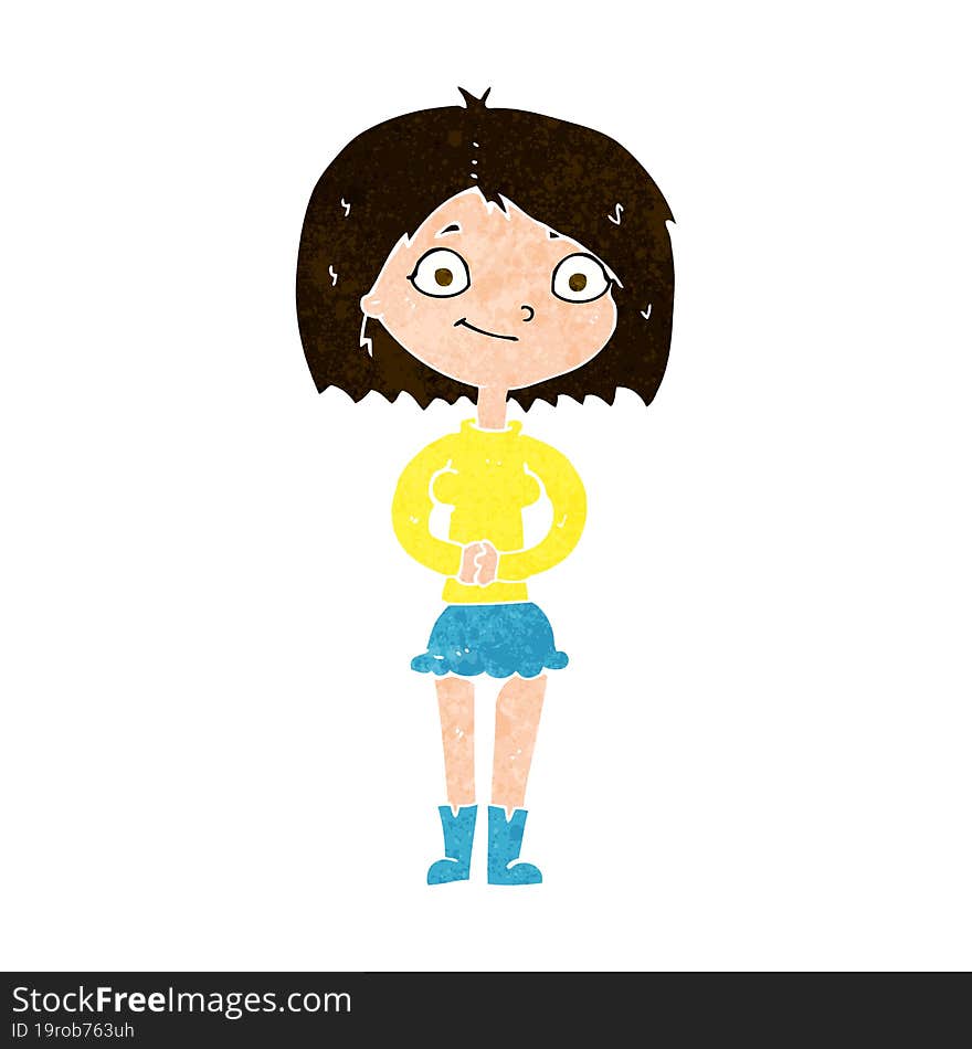 cartoon happy woman