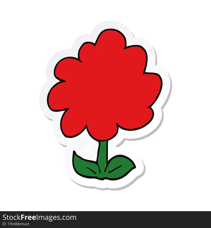 sticker of a cartoon flower