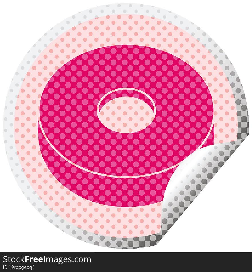 donut graphic circular peeling sticker