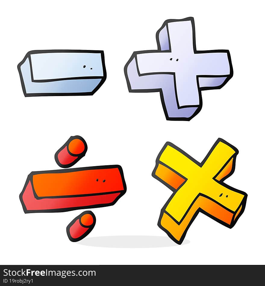 cartoon math symbols