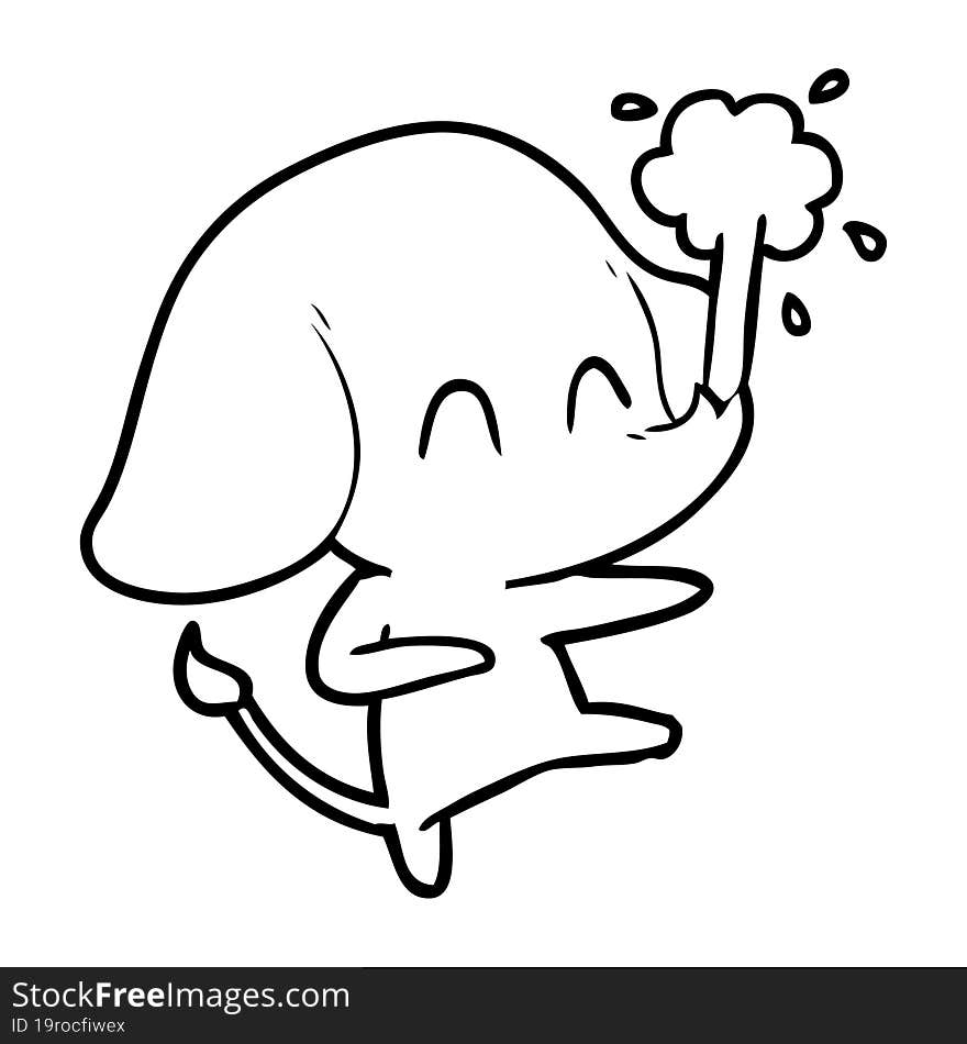 cute cartoon elephant spouting water. cute cartoon elephant spouting water