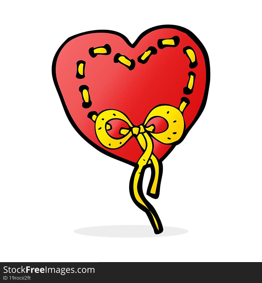 stitched heart cartoon