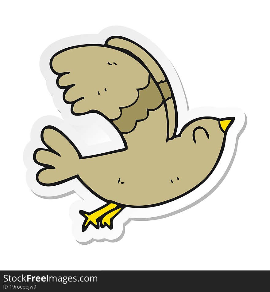 Sticker Of A Cartoon Bird