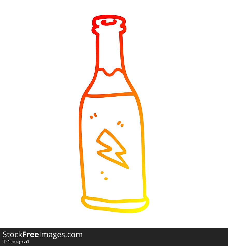 Warm Gradient Line Drawing Cartoon Cheap Drink