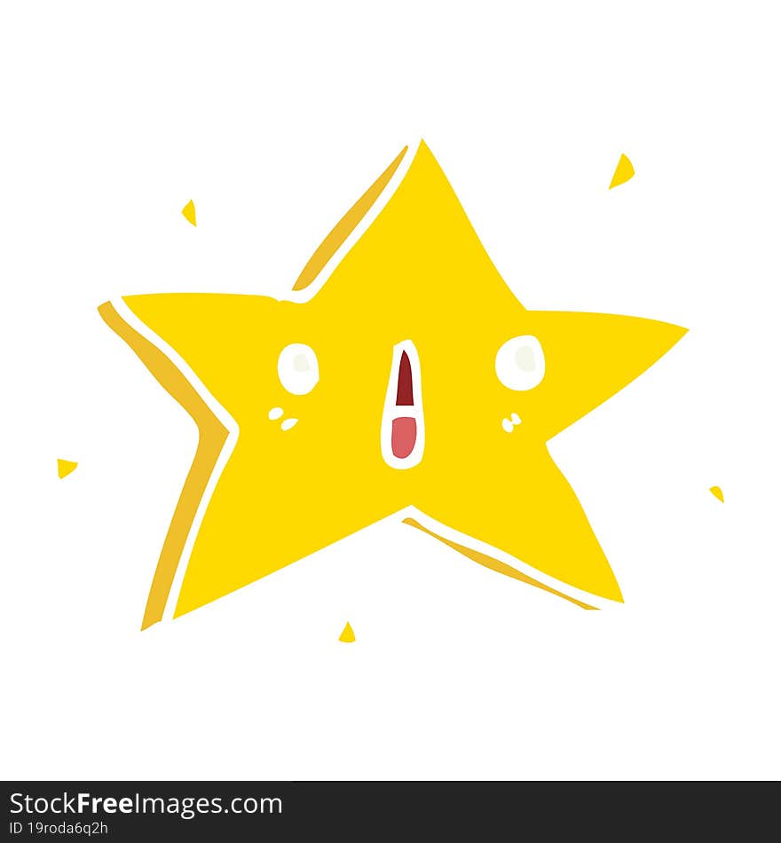 cute flat color style cartoon star