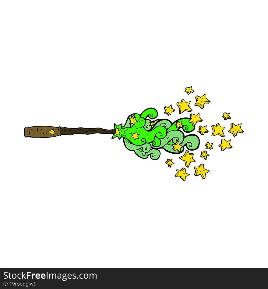 cartoon magic wand casting spell