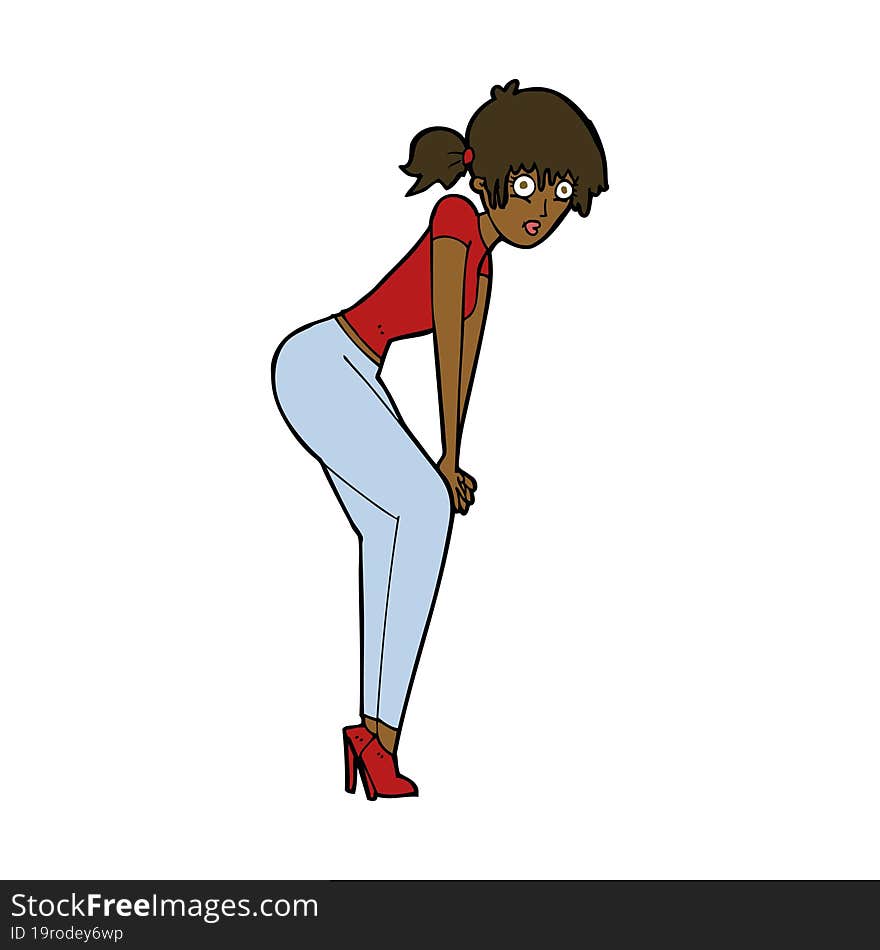 cartoon woman posing