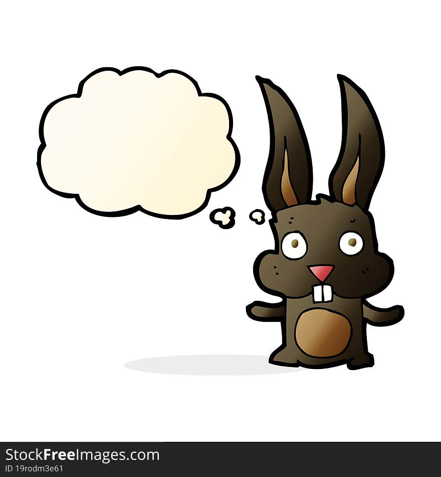 cartoon rabbit with thought bubble