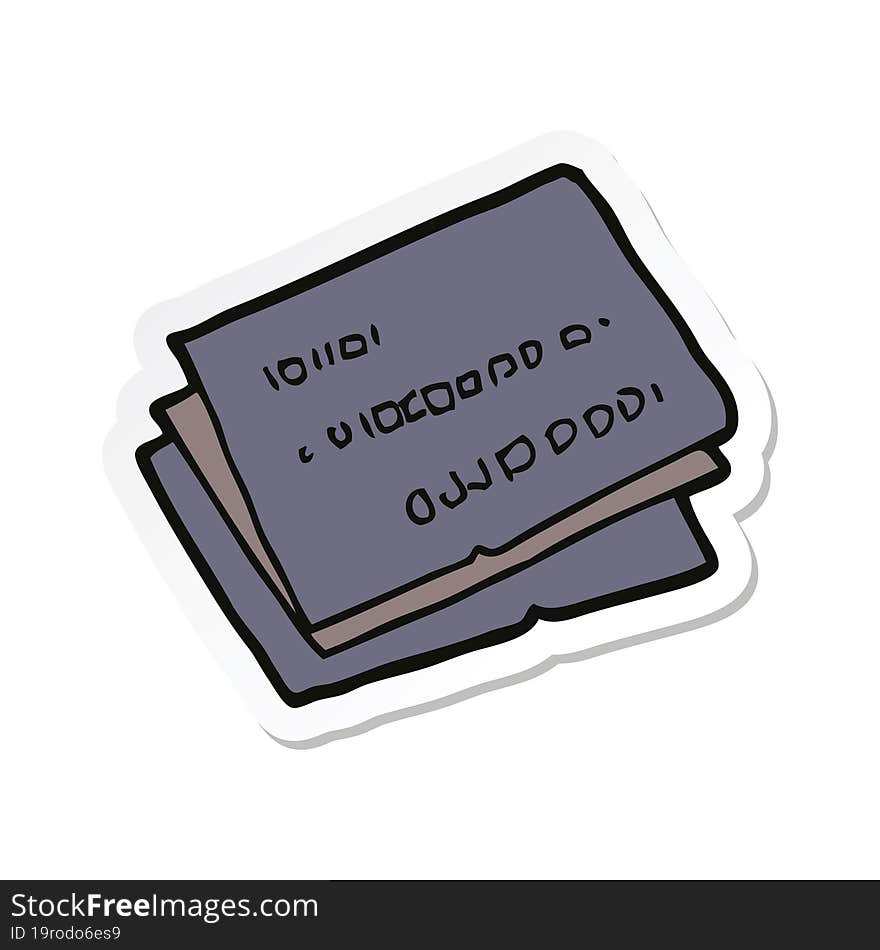 sticker of a old credit cards cartoon