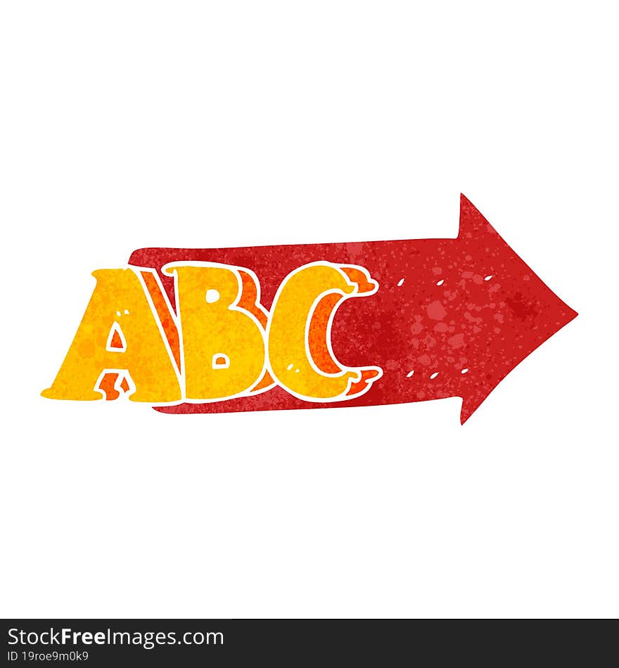 freehand retro cartoon ABC symbol