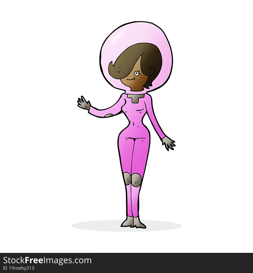 cartoon space woman