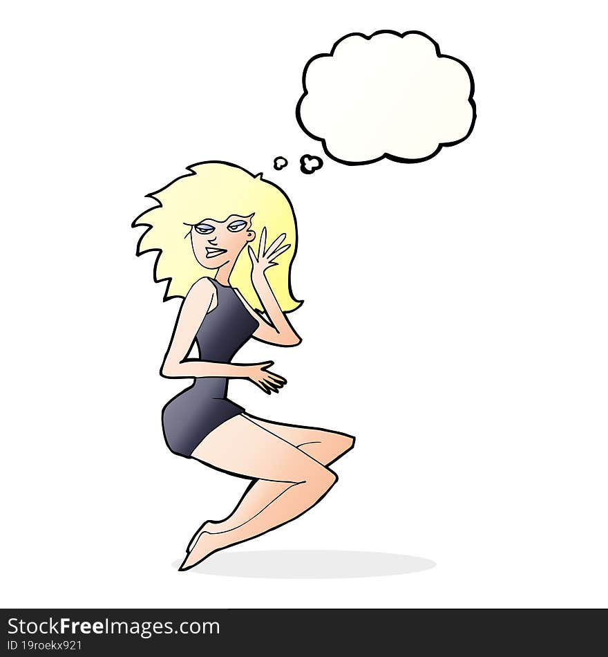 cartoon sexy woman with thought bubble