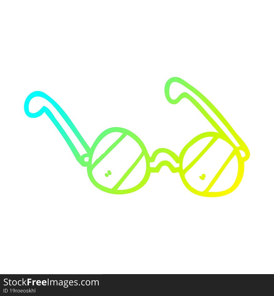 cold gradient line drawing cartoon glass spectacles