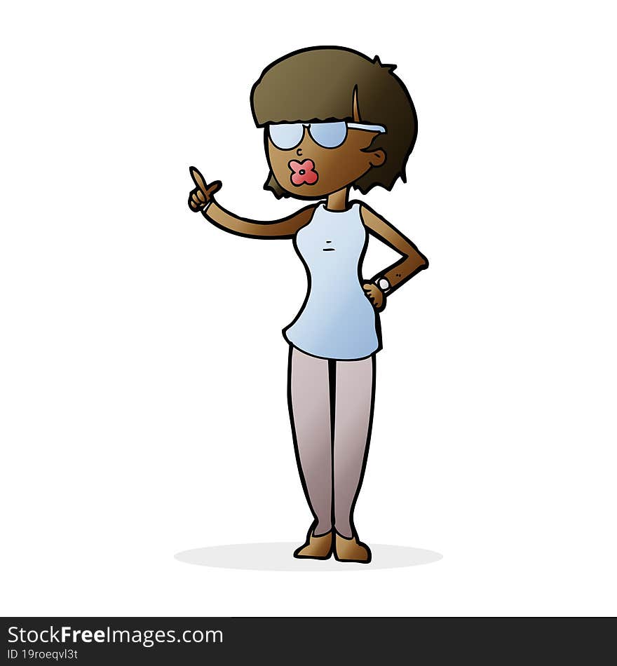 cartoon woman wearing spectacles