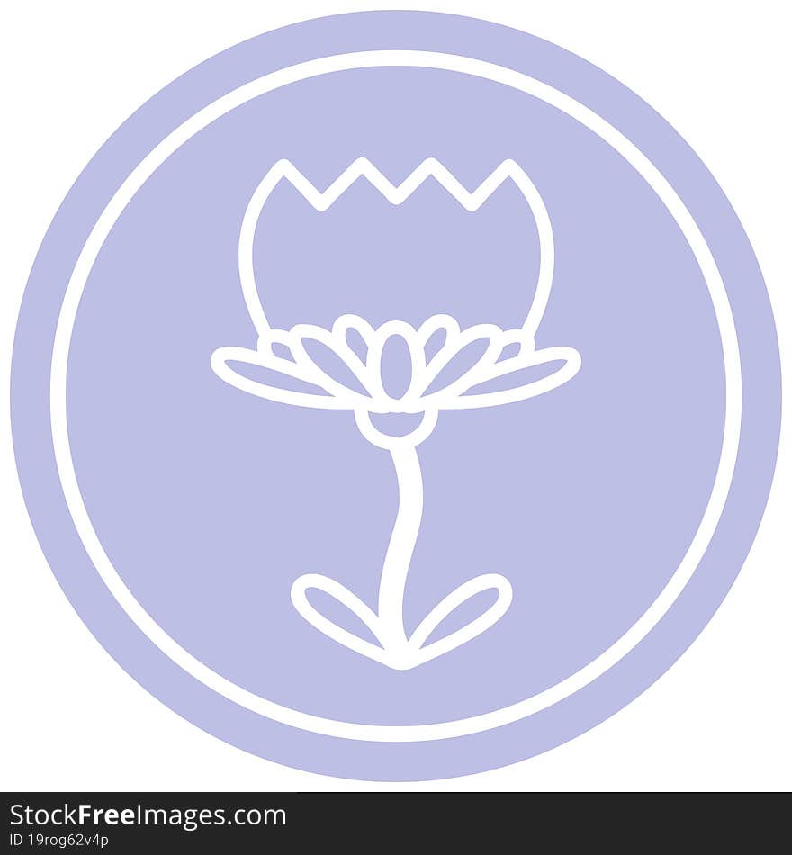 lotus flower circular icon symbol