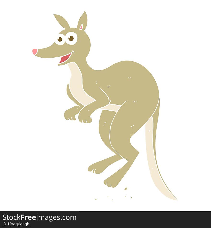 flat color illustration of a cartoon kangaroo