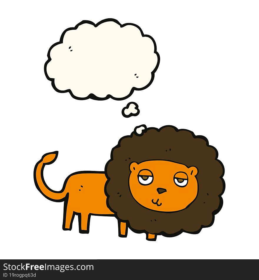 Cartoon Lion With Thought Bubble