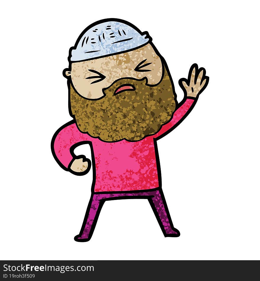 cartoon man with beard. cartoon man with beard