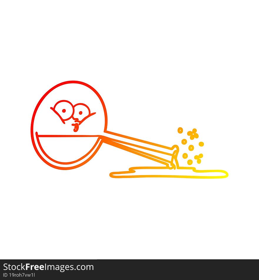 warm gradient line drawing cartoon spilled chemicals