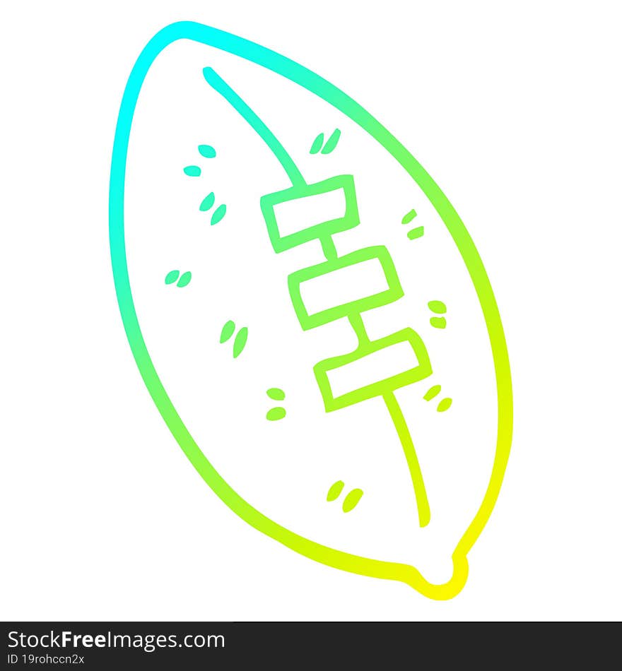 cold gradient line drawing cartoon football