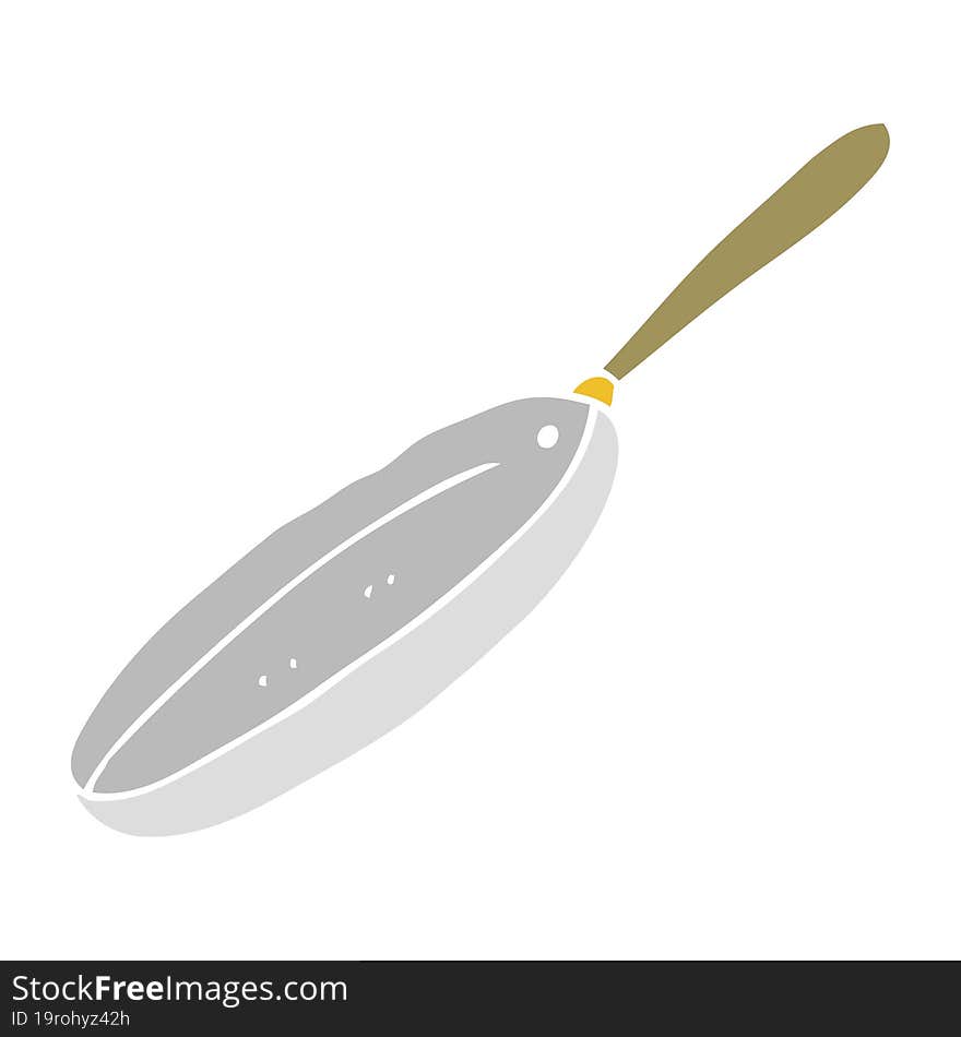 flat color illustration of a cartoon frying pan