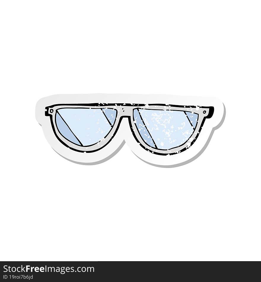 retro distressed sticker of a cartoon glasses