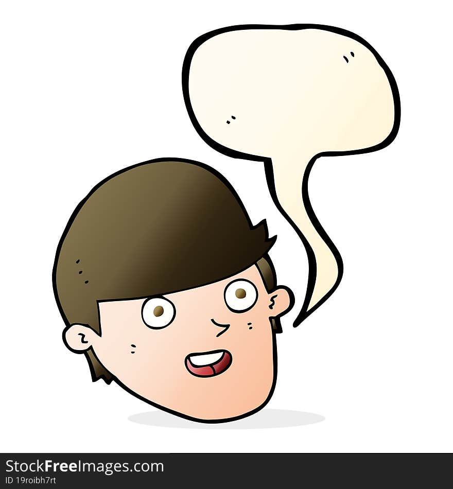 Cartoon Man With Big Chin With Speech Bubble