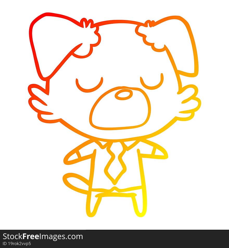 warm gradient line drawing cartoon dog manager