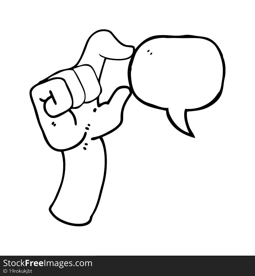 Speech Bubble Cartoon Hand Making Smallness Gesture