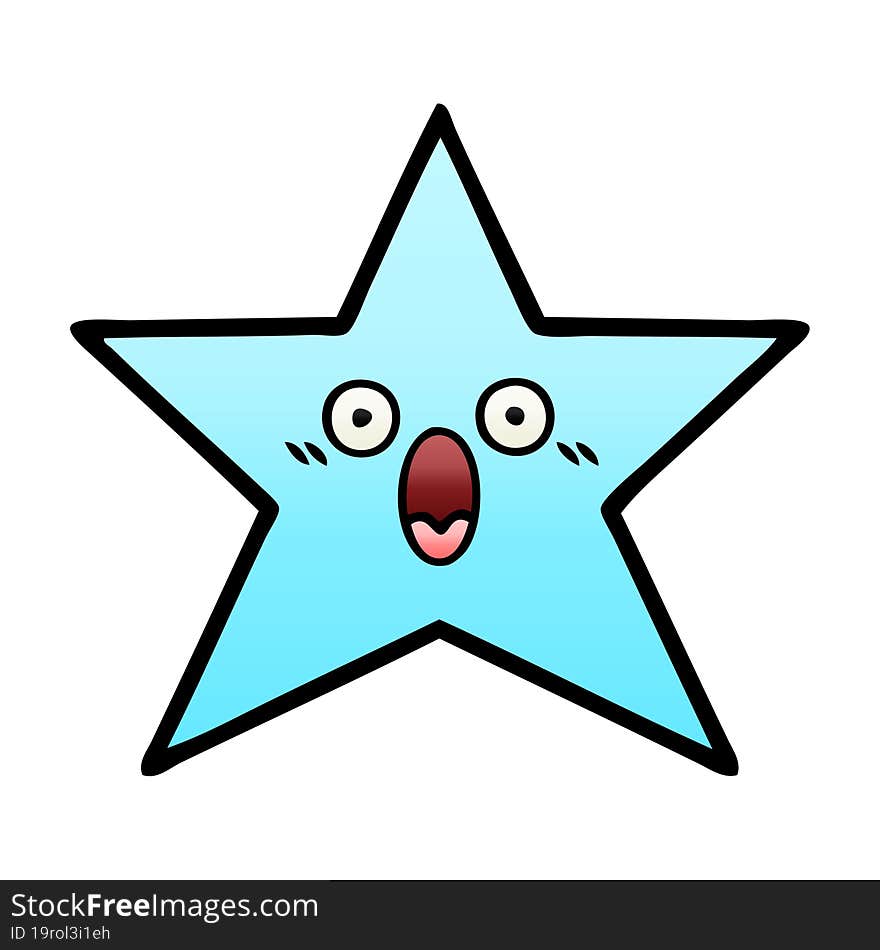 gradient shaded cartoon star fish