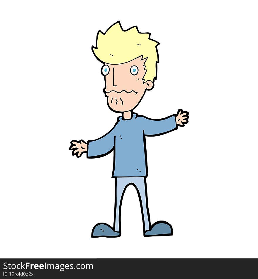 cartoon nervous man