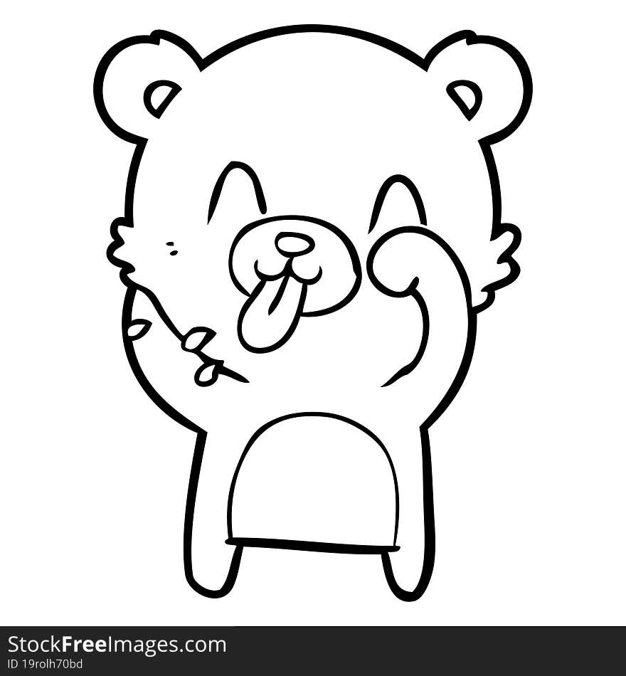 rude cartoon polar bear sticking out tongue. rude cartoon polar bear sticking out tongue