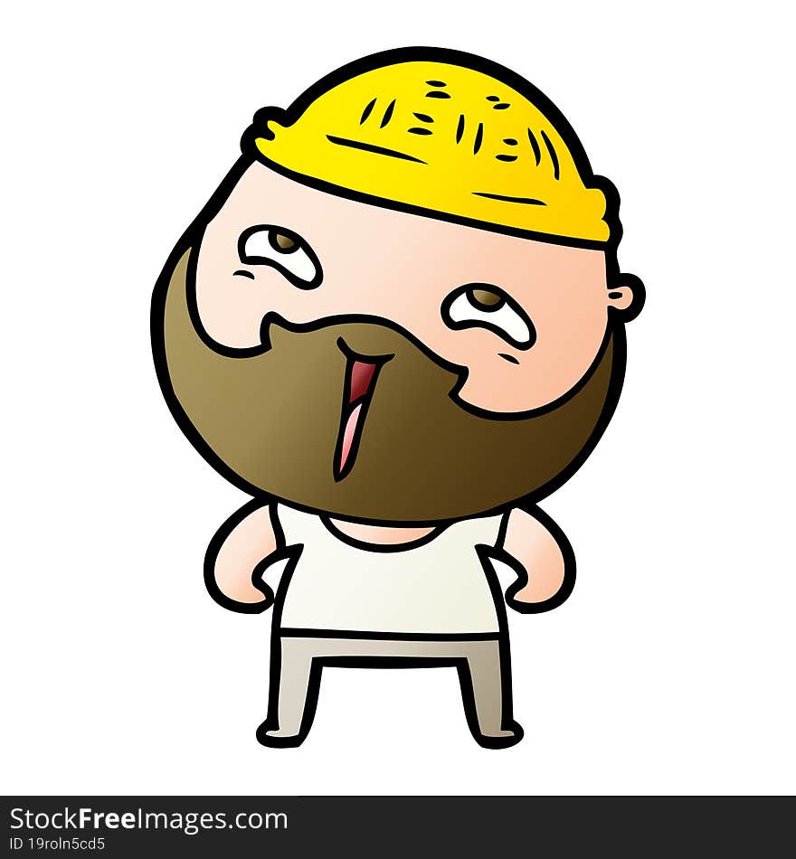 cartoon happy bearded man. cartoon happy bearded man