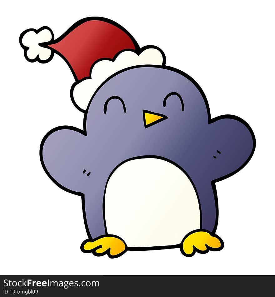 cartoon doodle christmas penguin