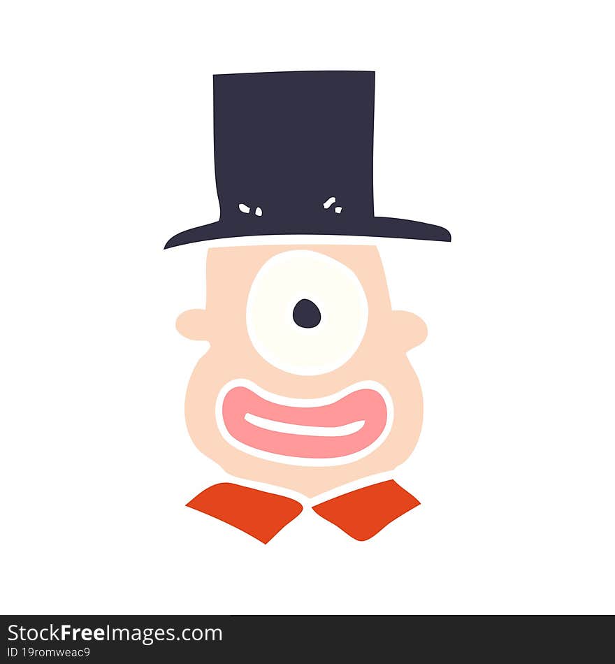 Cartoon Doodle Cyclops In Top Hat