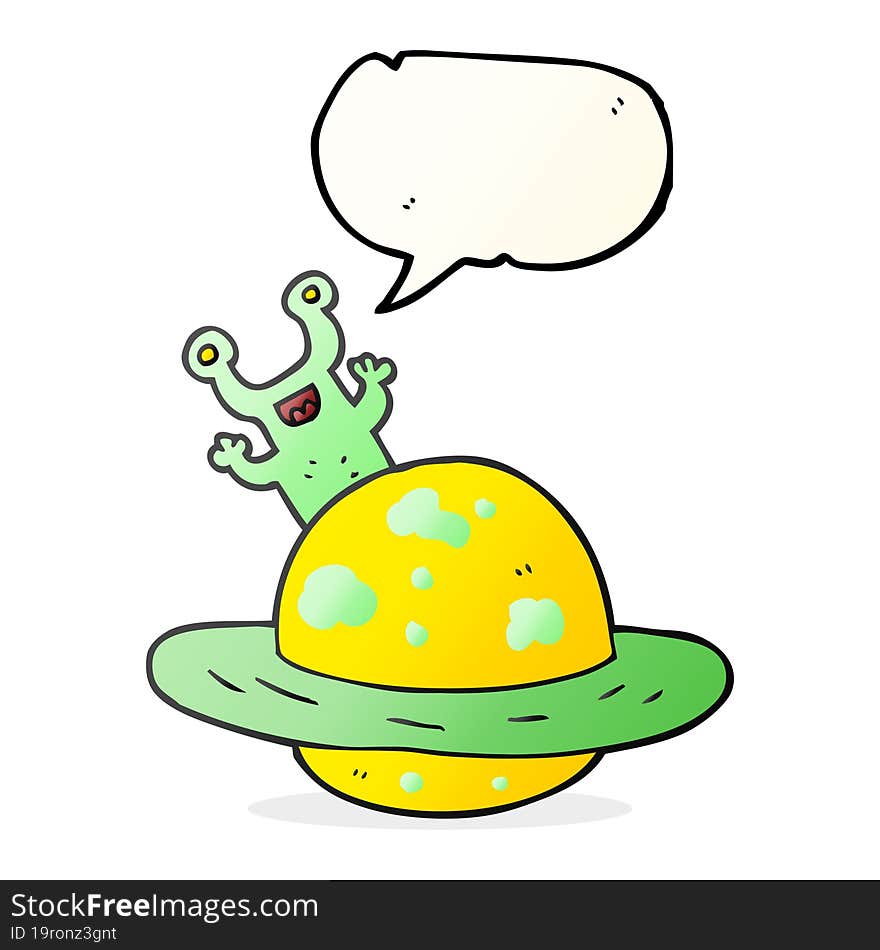 speech bubble cartoon alien planet