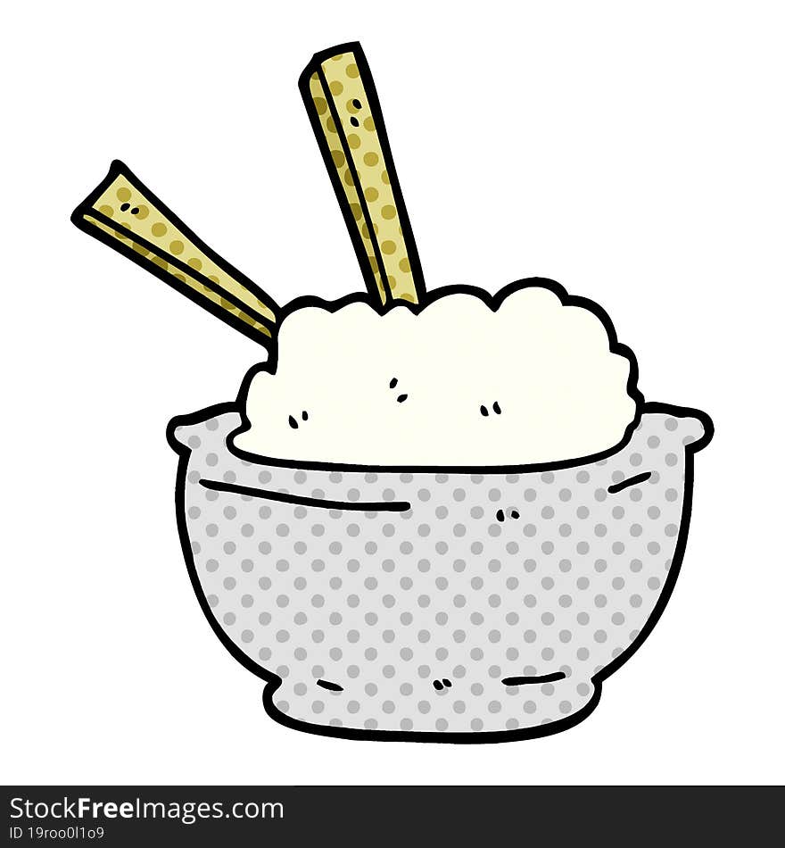 Cartoon Doodle Bowl Of Rice