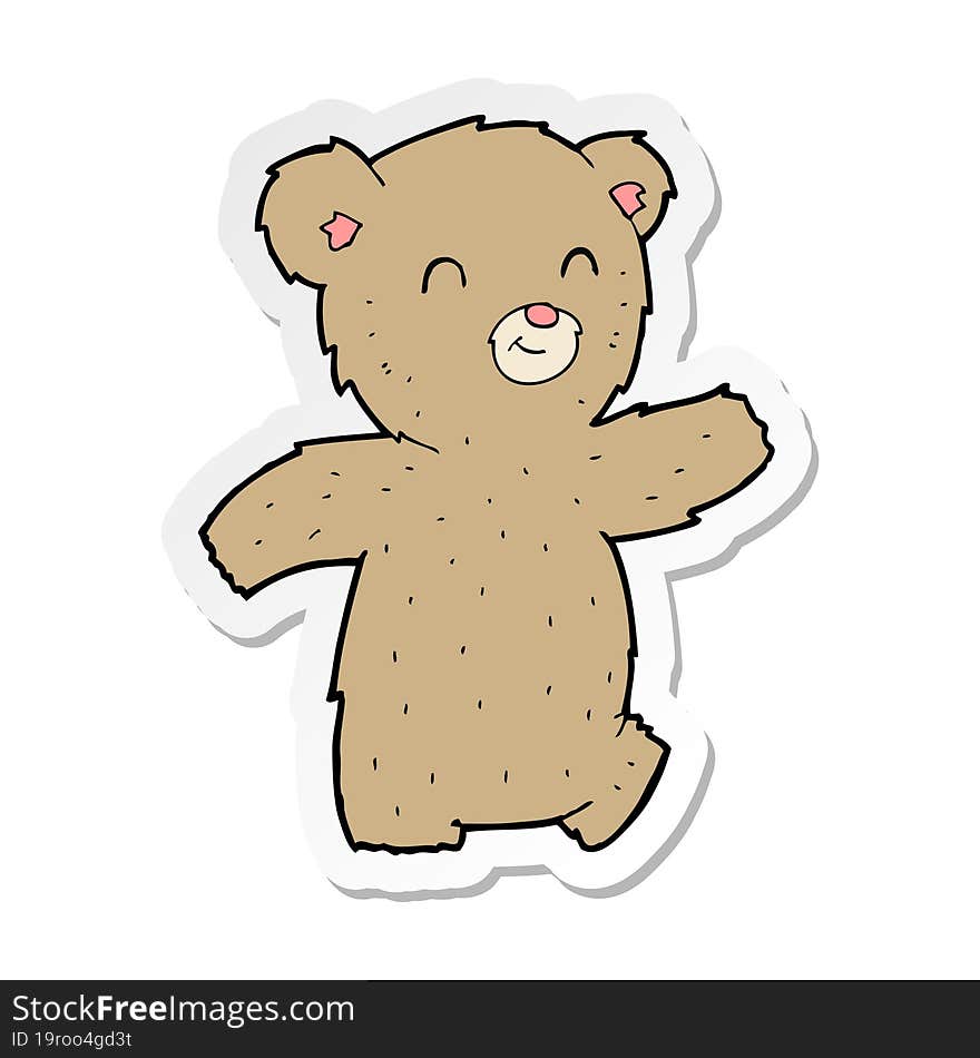 Sticker Of A Cartoon Teddy Bear