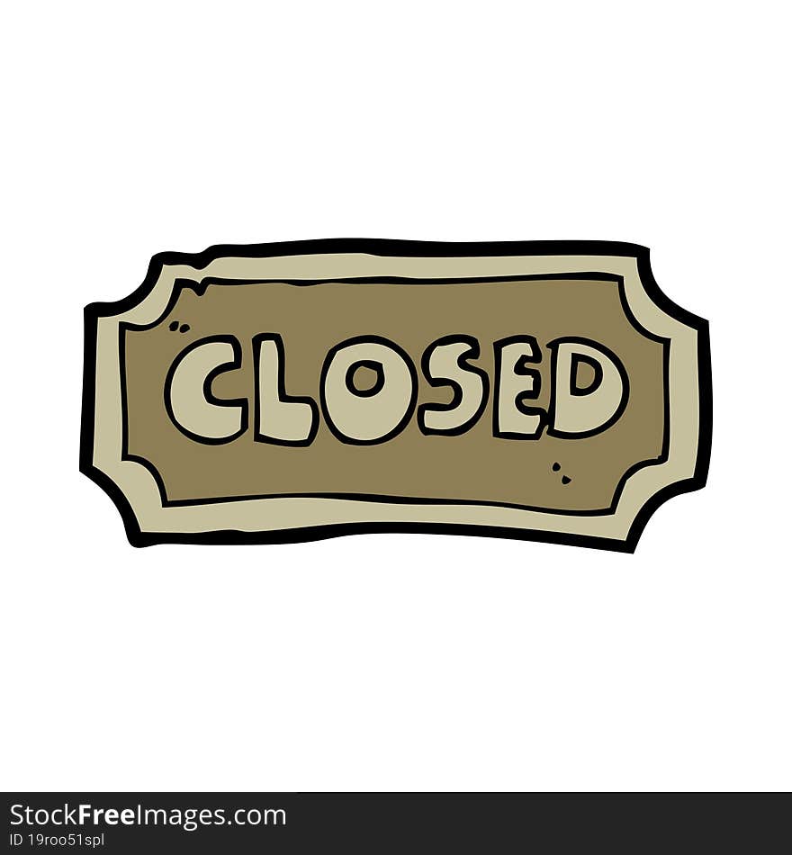 cartoon closed sign