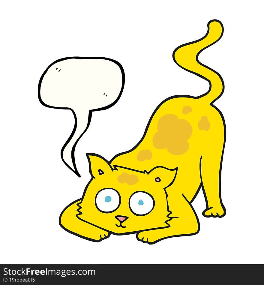 Speech Bubble Cartoon Cat