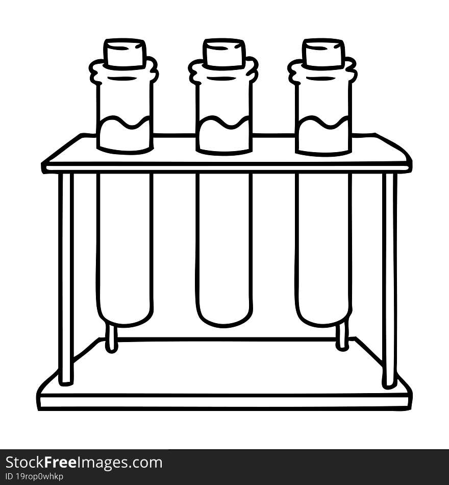 line drawing doodle of a science test tube