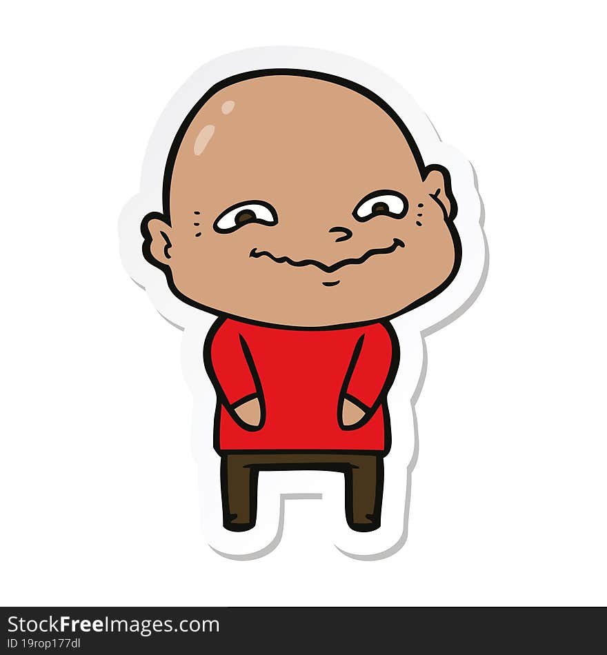 sticker of a cartoon creepy guy